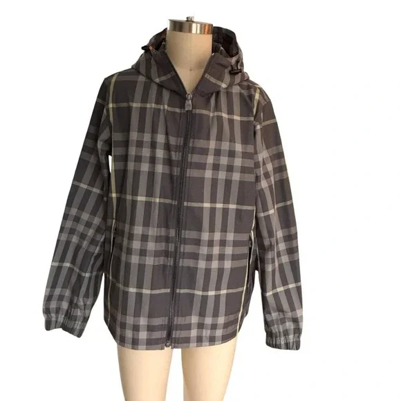 Burberry Men's STANFORD Checked Hooded Jacket, Coat, Authentic, 8084224, XL